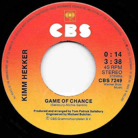 Kimm Hekker : Game Of Chance (7", Single)
