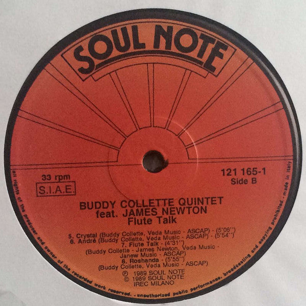 Buddy Collette Quintet Feat. James Newton (2) : Flute Talk (LP)