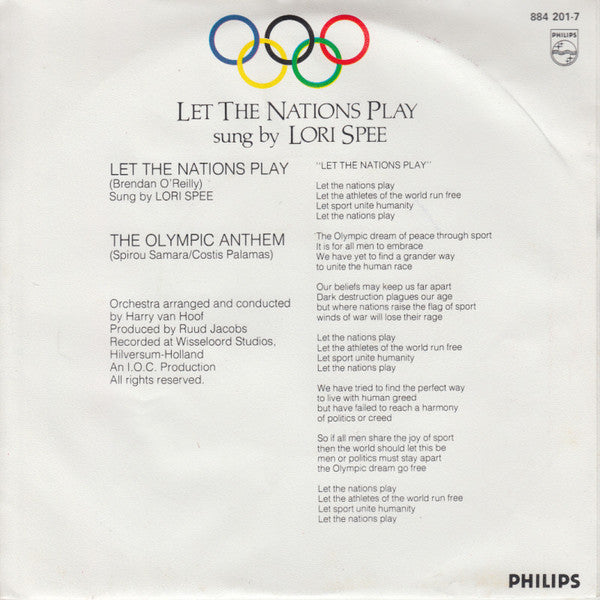 Lori Spee : Let The Nations Play (7")