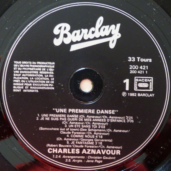 Charles Aznavour : Une Première Danse / La Légende De Stenka Razine (LP, Album)