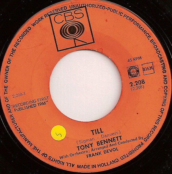 Tony Bennett : Till (7", Single)