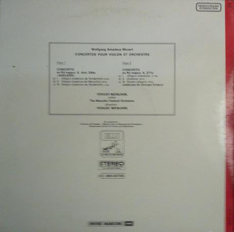 Wolfgang Amadeus Mozart - Yehudi Menuhin - Menuhin Festival Orchestra : Concerto "Adelaïde" - Concerto N°7 En Ré Majeur (LP)