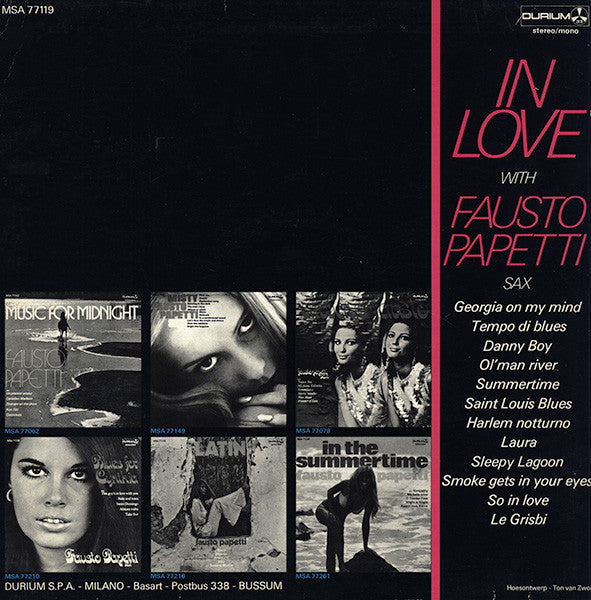 Fausto Papetti : In Love With Fausto Papetti (LP, Album, RE)