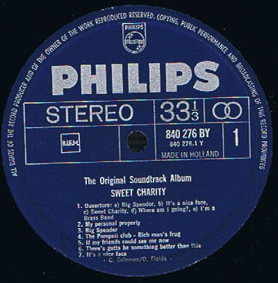 Shirley MacLaine and Sammy Davis Jr. : Sweet Charity (The Original Sound Track Album Of The Musical Motion Picture Of The '70' S (LP, Album, Gat)