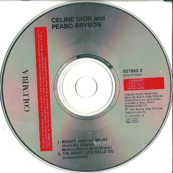 Céline Dion And Peabo Bryson : Beauty And The Beast (CD, Maxi)