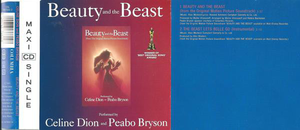 Céline Dion And Peabo Bryson : Beauty And The Beast (CD, Maxi)