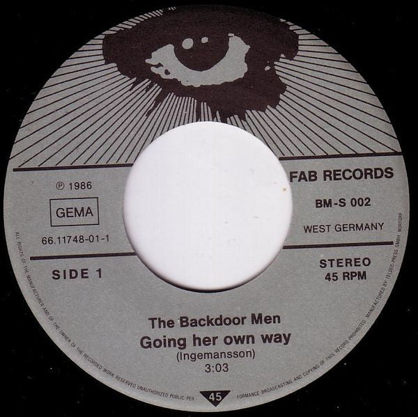 The Backdoor Men : Going Her Own Way (7", Single, Pur)
