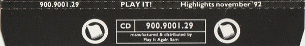 Various : Play It! - November 1992: 18 Highlights  (CD, Comp)