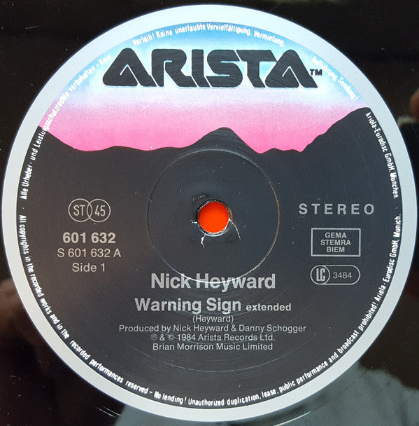 Nick Heyward : Warning Sign (12", Maxi)