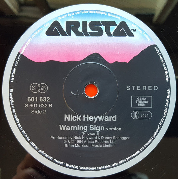 Nick Heyward : Warning Sign (12", Maxi)