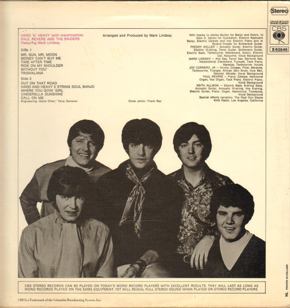 Paul Revere & The Raiders Featuring Mark Lindsay* : Hard 'N' Heavy (With Marshmallow) (LP, Album)