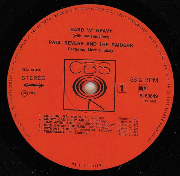 Paul Revere & The Raiders Featuring Mark Lindsay* : Hard 'N' Heavy (With Marshmallow) (LP, Album)