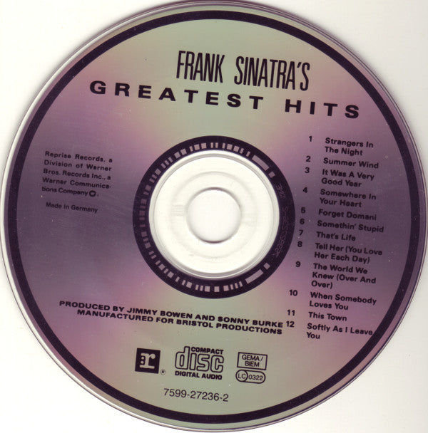 Frank Sinatra : Frank Sinatra's Greatest Hits! (CD, Comp, RE)