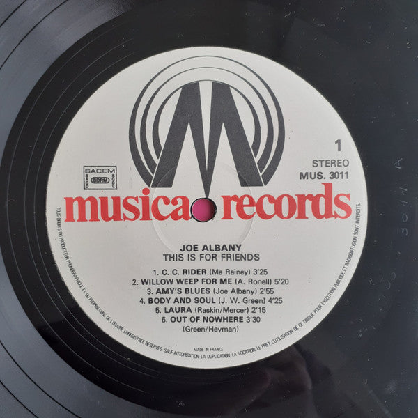 Joe Albany : This Is For Friends (LP, Album)