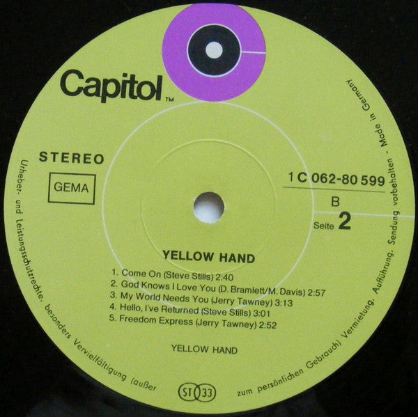 Yellow Hand (2) : Yellow Hand (LP, Album)