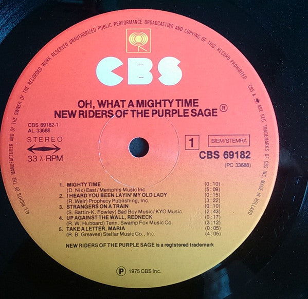New Riders Of The Purple Sage : Oh, What A Mighty Time (LP, Album)