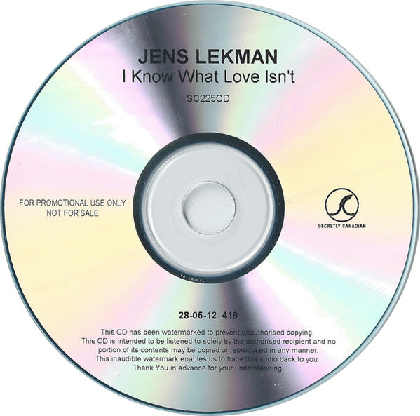 Jens Lekman : I Know What Love Isn't (CDr, Album, Copy Prot., Promo)