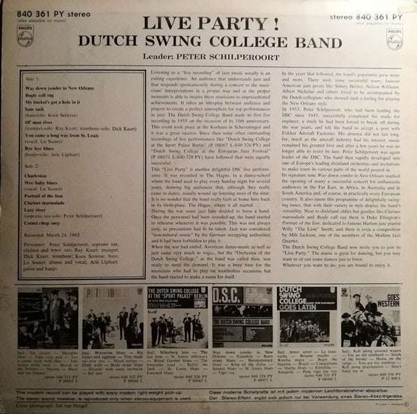 The Dutch Swing College Band : Live Party! (LP, Album)