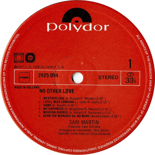 Sari Martin : No Other Love (LP)