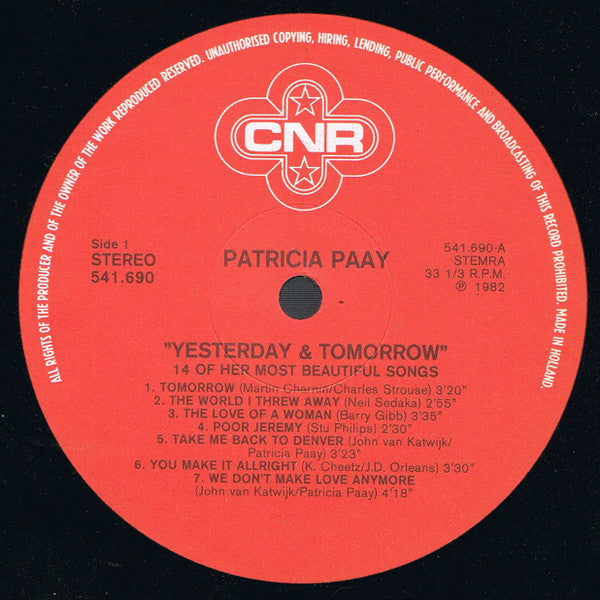 Patricia Paay : Yesterday & Tomorrow (LP, Comp)