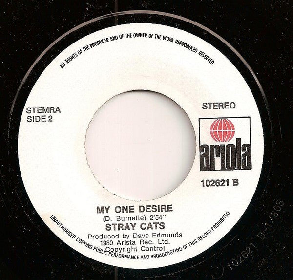 Stray Cats : Runaway Boys (7", Single)