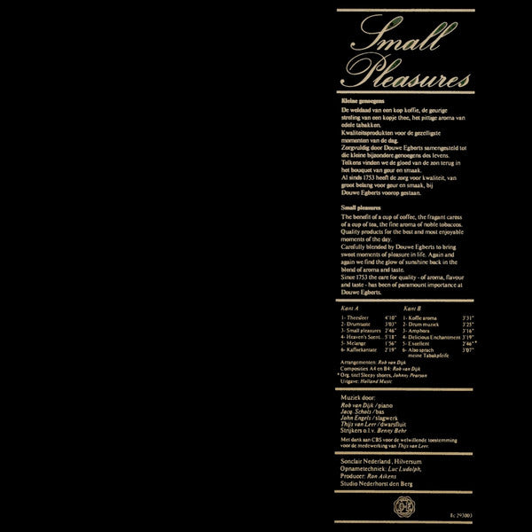 Rob van Dijk (3) : Small Pleasures (LP)