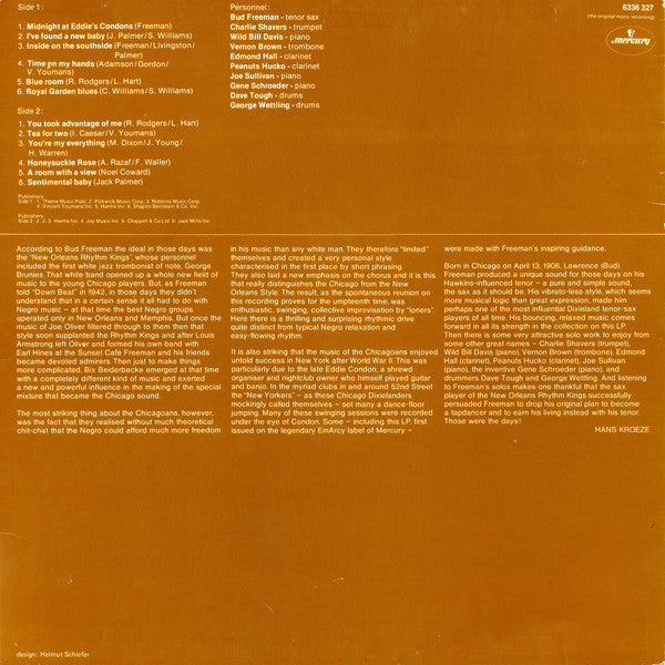 Bud Freeman's All Star Orchestra : Midnight At Eddie Condon's (LP, Mono, RE)