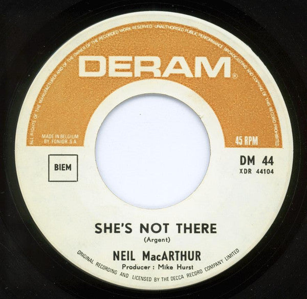 Neil MacArthur : She's Not There (7")