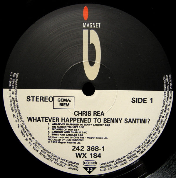 Chris Rea : Whatever Happened To Benny Santini? (LP, Album, RE)