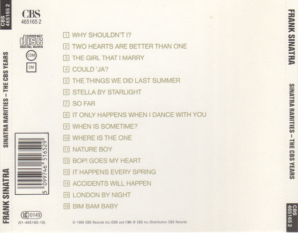 Frank Sinatra : Sinatra Rarities: The CBS Years (CD, Comp, Mono)