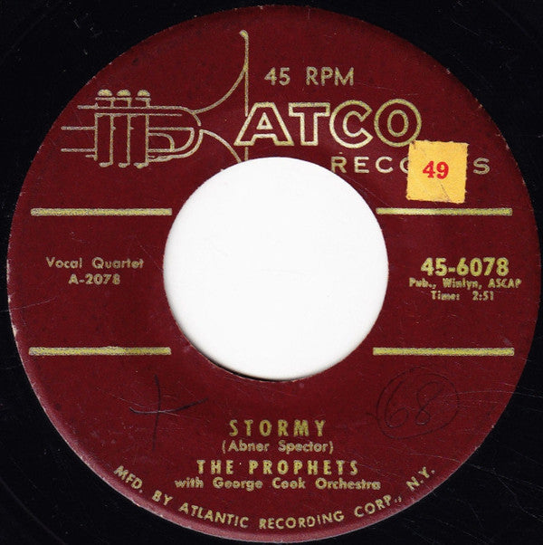 The Prophets (10) With George Cook Orchestra : Baby Come Back (7")