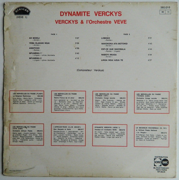 Verckys et l' Orchestre Veve : Dynamite Verckys (LP, Comp)