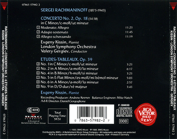 Yevgeny Kissin, Sergei Vasilyevich Rachmaninoff, London Symphony Orchestra, Valery Gergiev : Concerto No. 2 · 6 Etudes-Tableaux (CD, RE)