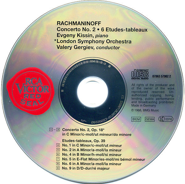Yevgeny Kissin, Sergei Vasilyevich Rachmaninoff, London Symphony Orchestra, Valery Gergiev : Concerto No. 2 · 6 Etudes-Tableaux (CD, RE)