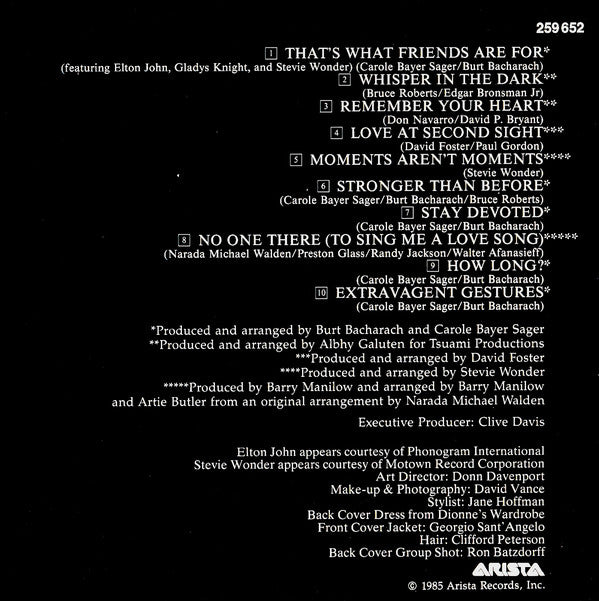 Dionne Warwick : Friends (CD, Album, RE)