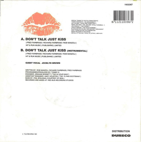 Right Said Fred Guest Vocal Jocelyn Brown : Don't Talk Just Kiss (7")