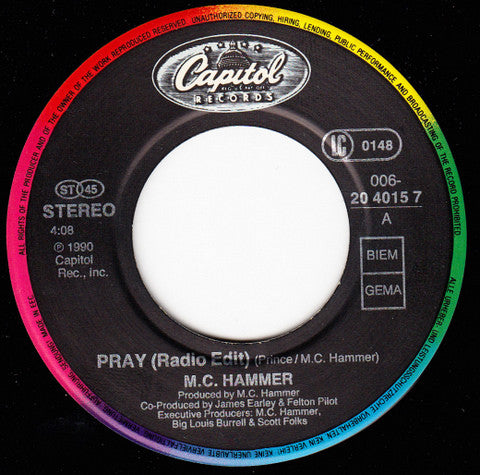 MC Hammer : Pray (7", Single)