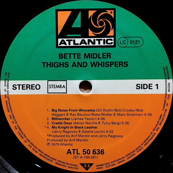 Bette Midler : Thighs And Whispers (LP, Album)