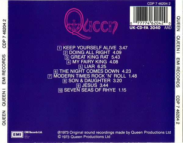 Queen : Queen (CD, Album, RE, RP, Swi)