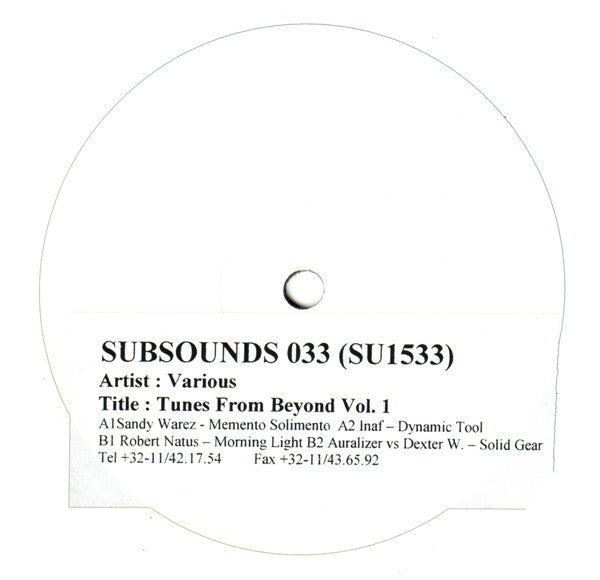 Various : Tunes From Beyond Vol. 1 (12")