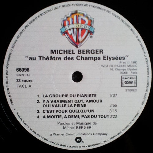 Michel Berger : Au Théâtre Des Champs-Élysées (2xLP, Album)