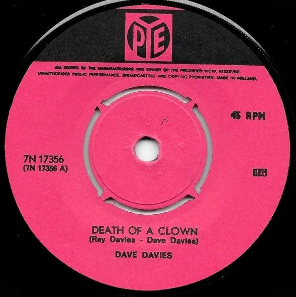 Dave Davies : Death Of A Clown (7", Single)
