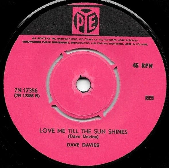 Dave Davies : Death Of A Clown (7", Single)