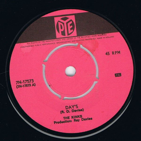 The Kinks : Day's (7", Single)