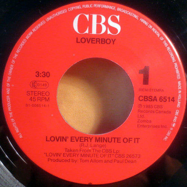 Loverboy : Lovin' Every Minute Of It (7", Single)