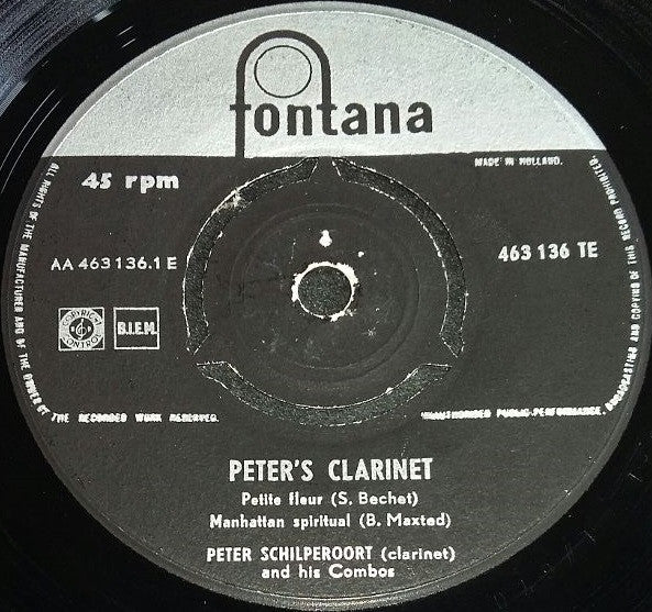 Peter Schilperoort And His Combo : Peter's Clarinet (7", EP)