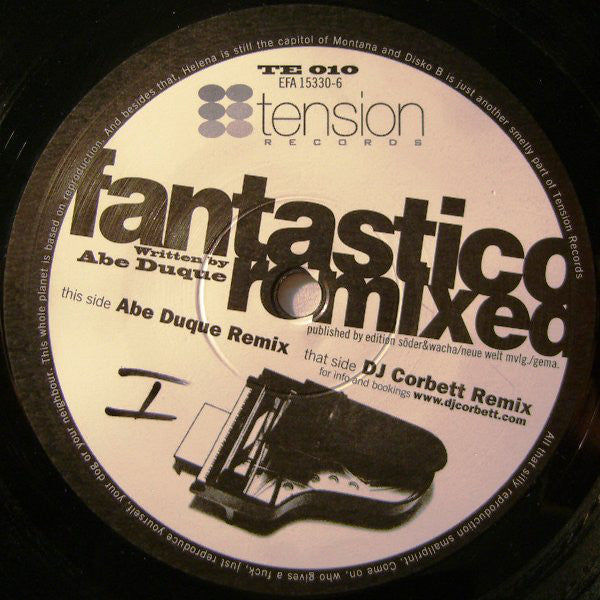 Abe Duque : Fantastico (Remix) (12")