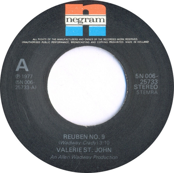 Valerie St. John : Reuben No. 9 (7")