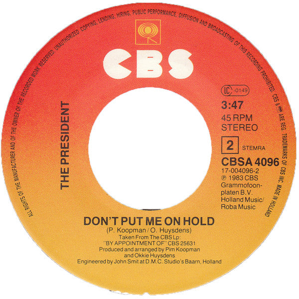 The President : You're Gonna Like It (7", Single)