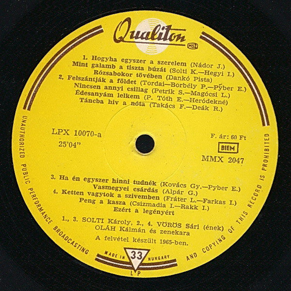 Various : Édesanyám Lelkem ... (Hungarian Songs) (LP, Comp)